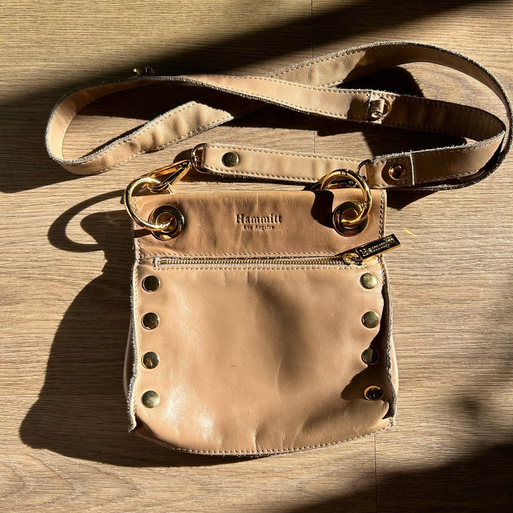 Hammitt Tony Small Crossbody Smooth Tan Leather Bag